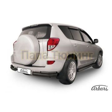 Защита задняя уголки чёрная сталь 57 мм Slitkoff для Toyota RAV4 2006-2009 Защита задняя уголки чёрная сталь 57 мм Slitkoff для Toyota RAV4 2006-2009