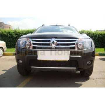 Защита радиатора черная РусСталь для Renault Duster 2011-2015