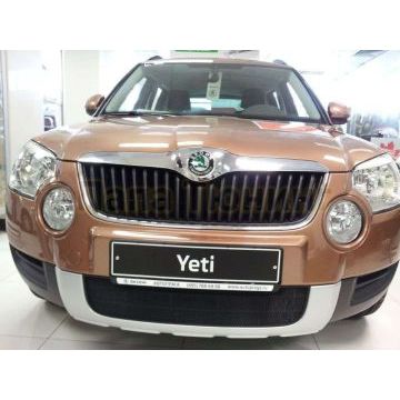 Защита радиатора черная РусСталь для Skoda Yeti 2009-2013