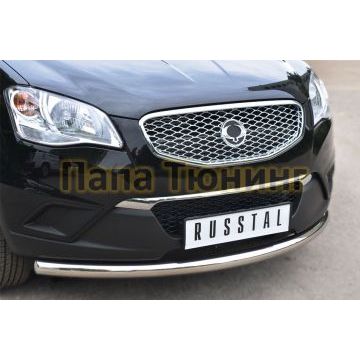 Защита переднего бампера d57 РусСталь для Ssangyong Actyon 2010-2013