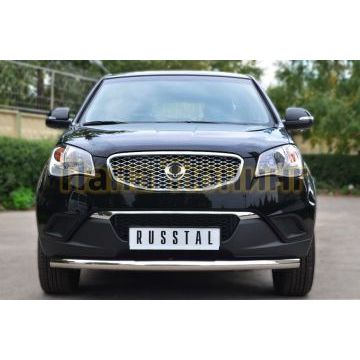 Защита переднего бампера d57 РусСталь для Ssangyong Actyon 2010-2013
