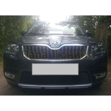 Защита радиатора черная РусСталь для Skoda Yeti 2014-2018