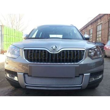 Защита радиатора хром средняя РусСталь для Skoda Yeti Outdoor 2014-2018