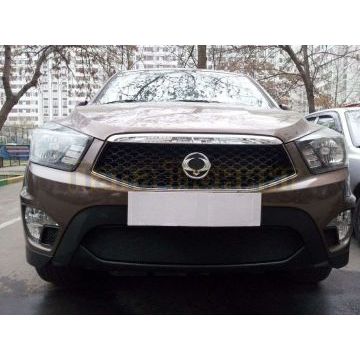 Защита радиатора черная РусСталь для SsangYong Actyon Sports 2012-2015