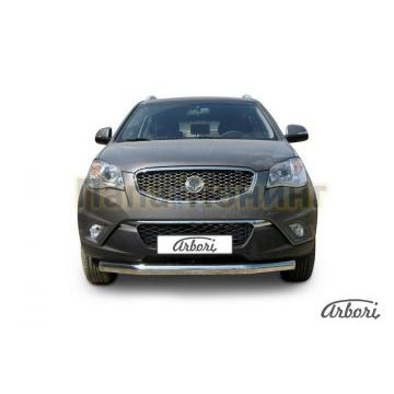 Защита переднего бампера 76 мм Slitkoff для SsangYong Actyon 2010- Защита переднего бампера 76 мм Slitkoff для SsangYong Actyon 2010-