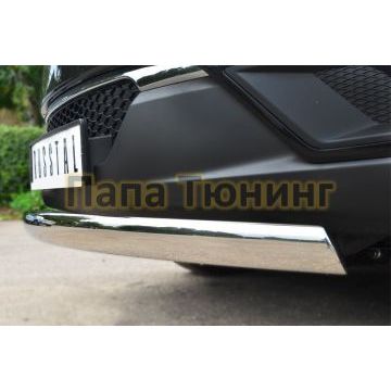 Защита передняя овальная 75х42 мм РусСталь для Ssangyong Actyon 2010-2013