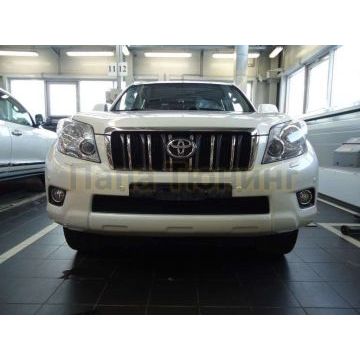 Защита радиатора черная РусСталь для Toyota Land Cruiser 150 2009-2013