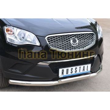 Защита передняя двойная d57-d42 РусСталь для Ssangyong Actyon 2010-2013