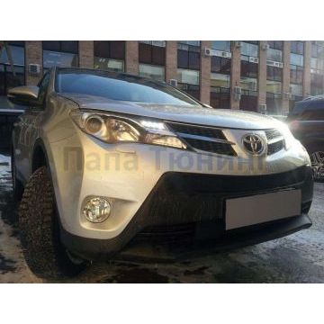 Защита радиатора черная нижняя РусСталь для Toyota RAV4 2013-2015