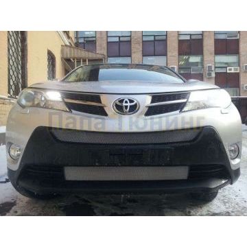 Защита радиатора хром верхняя РусСталь для Toyota RAV4 2013-2015