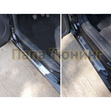 Накладки на пороги зеркальный лист ТСС для Datsun on-DO 2014- Накладки на пороги зеркальный лист ТСС для Datsun on-DO 2014-