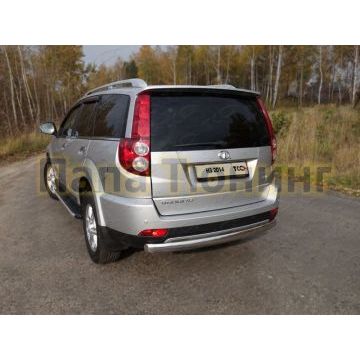 Защита заднего бампера овальная 75х42 мм ТСС для Great Wall Hover H3 New 2014-2015