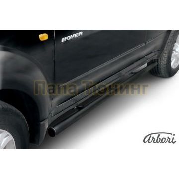 Защита штатных порогов чёрная сталь труба 57 мм Slitkoff для Great Wall Hover 2008-2010 Защита штатных порогов чёрная сталь труба 57 мм Slitkoff для Great Wall Hover 2008-2010