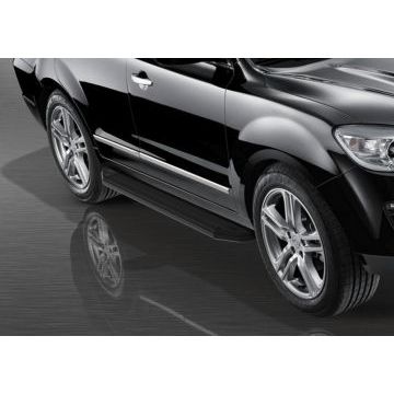 Пороги алюминиевые Rival Black-Premium для Hawtai Boliger 2014-