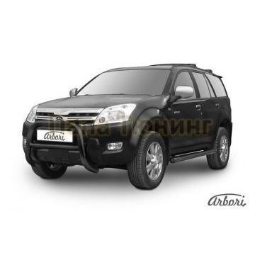 Кенгурин низкий чёрная сталь 76 мм Slitkoff для Great Wall Hover 2008-2010