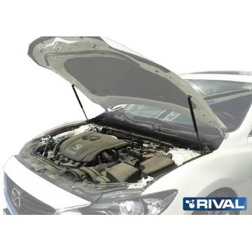 Амортизаторы капота, 2 шт. Rival для Mazda 6 III / III рестайлинг / III рестайлинг 2 2012-2015 / 2015-2018 / 2018-/Mazda 3 III / III рестайлинг 2013-2016 / 2016-2018