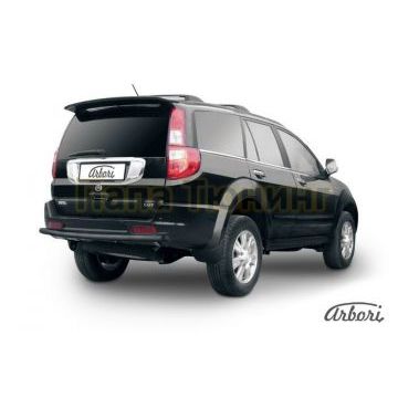 Защита заднего бампера чёрная сталь 57 мм Slitkoff для Great Wall Hover 2008-2010