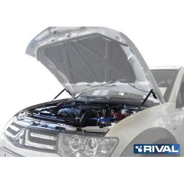 Амортизаторы капота, 2 шт. Rival для Mitsubishi Pajero Sport II / II рестайлинг 2008-2013 / 2013-2016/Mitsubishi L200 IV / IV рестайлинг 2006-2014 / 2013-2015