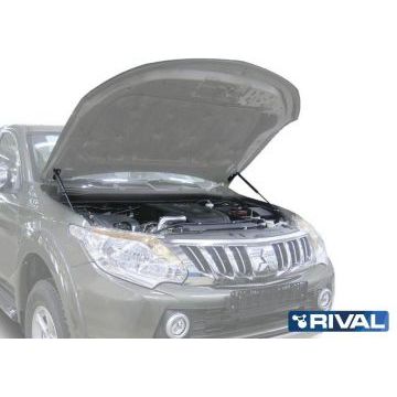 Амортизаторы капота, 2 шт. Rival для Mitsubishi Pajero Sport III 2016-/Mitsubishi L200 V 2015-2018