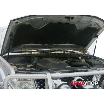 Амортизаторы капота, 2 шт. Rival для Nissan Pathfinder III R51 / III R51 рестайлинг 2004-2010 / 2010-2014/Nissan Navara (Frontier) III D40/ III D40 рестайлинг 2004-2010 / 2010-2015