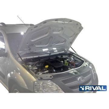 Амортизаторы капота, 2 шт. Rival для Renault Logan I / I рестайлинг 2004-2015 / 2009-2015/Lada Largus I 2012-