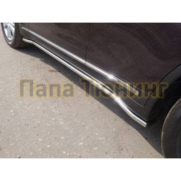 Пороги труба 42 мм ТСС для Infiniti QX70 2013-2017 Пороги труба 42 мм ТСС для Infiniti QX70 2013-2017