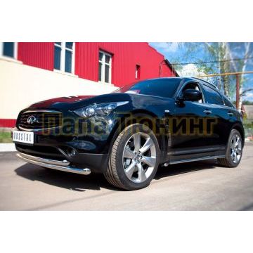 Защита передняя двойная d57-d57 РусСталь для Infiniti FX37/QX70 2009-2017