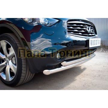 Защита передняя двойная d57-d57 РусСталь для Infiniti FX37/QX70 2009-2017