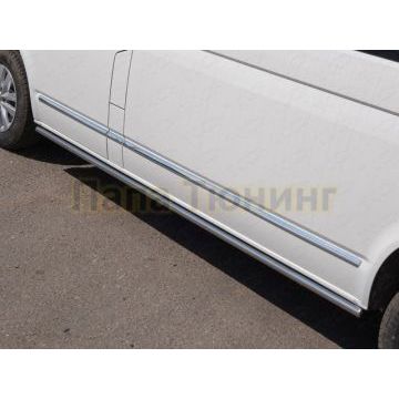 Пороги труба 42 мм ТСС для Volkswagen Transporter T6 Long 2015- Пороги труба 42 мм ТСС для Volkswagen Transporter T6 Long 2015-
