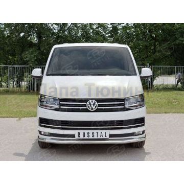 Защита переднего бампера d57 РусСталь для Volkswagen Caravelle/Multivan/Transporter 2015-
