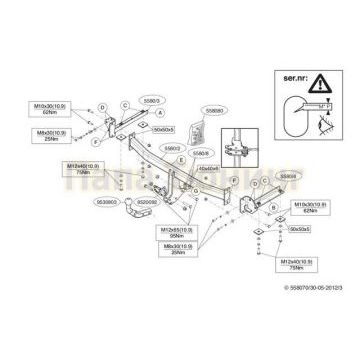 Фаркоп Brink шар A для Honda Civic 2012-2015