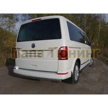 Защита заднего бампера овальная 75х42 мм ТСС для Volkswagen Multivan T6 2015- Защита заднего бампера овальная 75х42 мм ТСС для Volkswagen Multivan T6 2015-