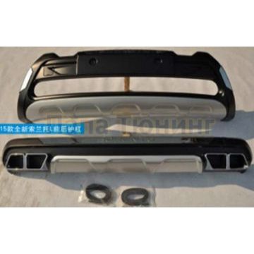 Декоративные накладки бамперов комплект OEM Tuning для Kia Sorento Prime 2015-2017