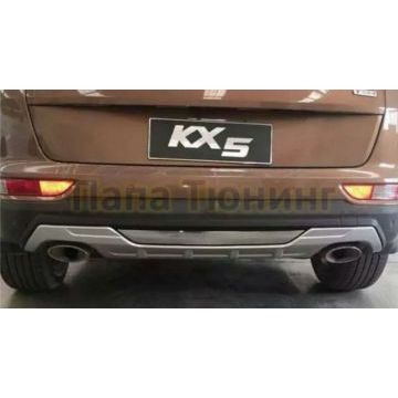 Декоративная накладка заднего бампера имитация 2-го выхлопа OEM Tuning для Kia Sportage 2016-