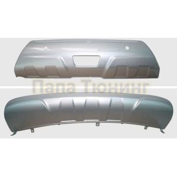 Комплект накладок переднего и заднего бамперов OEM Tuning для Nissan X-Trail 2015-