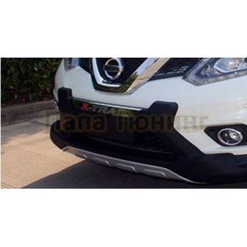 Декоративная накладка переднего бампера OEM Tuning для Nissan X-Trail 2015-