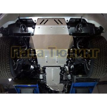 Защиты комплект (алюминий) 4мм (радиатор, картер, кпп, рк) ТСС для Lexus LX 570 2008-/Lexus LX 570 Sport 2014-/ LX450d/LX570 2015-/ Toyota Land Cruiser 200 2012/2015-, Executive 2016-/Toyota Land Cruiser 200 Excalibur 2017-