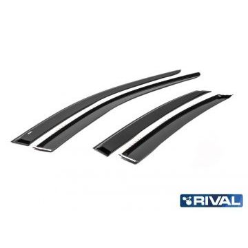 Дефлекторы окон Rival поликарбонат 4 штуки на седан и хетчбек 5 дверей для Ford Focus 2 2005-2011