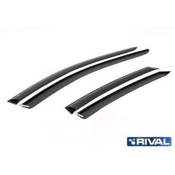 Дефлекторы окон Rival поликарбонат 4 штуки на хетчбек 5 дверей для Ford Focus 3 2011-