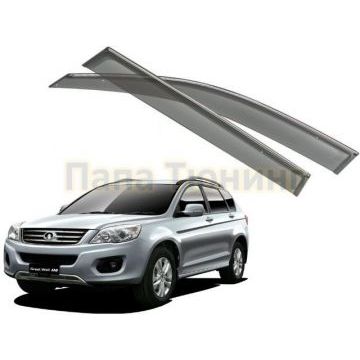 Дефлекторы окон с хромированным молдингом OEM Tuning для Great Wall Hover H6 2013-2015