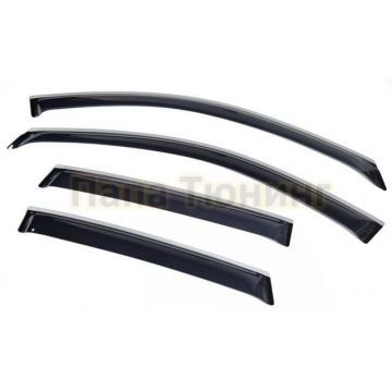 Дефлекторы боковых окон с серебристой полосой SIM 4 штуки для Mazda CX-7 2006-2013 Дефлекторы боковых окон с серебристой полосой SIM 4 штуки для Mazda CX-7 2006-2013