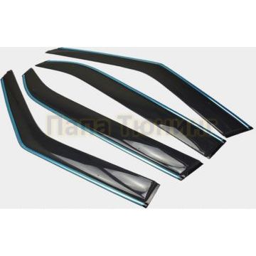 Дефлекторы окон с нержавеющим молдингом OEM Tuning для Hyundai Creta 2016-2021