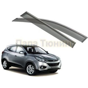 Дефлекторы окон с хромированным молдингом OEM Tuning для Hyundai ix35 2010-2015