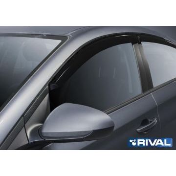 Дефлекторы окон Rival поликарбонат 4 штуки на седан для Hyundai Solaris 2010-2017