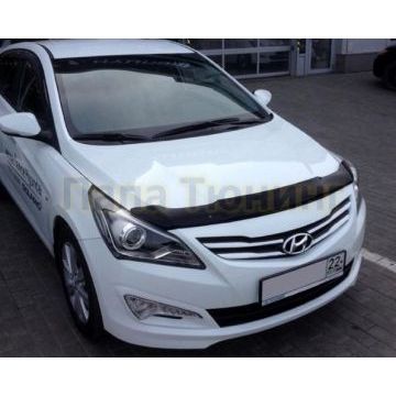 Дефлектор капота SIM для седана и хетчбека для Hyundai Solaris 2014-2017