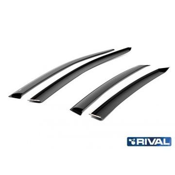 Дефлекторы окон Rival поликарбонат 4 штуки на седан для Hyundai Solaris 2017-