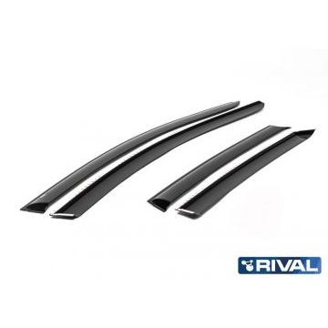 Дефлекторы окон Rival поликарбонат 4 штуки на хетчбек 5 дверей для Kia Ceed 2012-2018