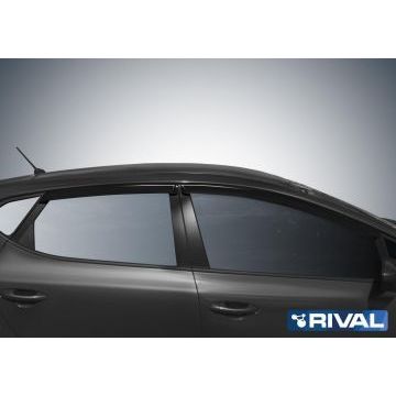Дефлекторы окон Rival поликарбонат 4 штуки на хетчбек 5 дверей для Kia Ceed 2012-2018