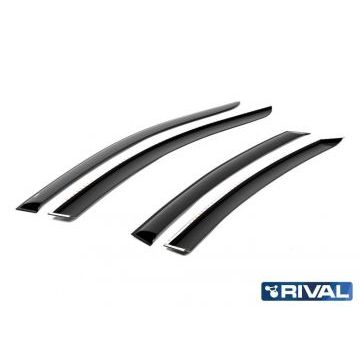 Дефлекторы окон Rival поликарбонат 4 штуки на седан для Kia Rio 2011-2017