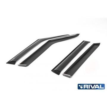 Дефлекторы окон Rival акрил 4 штуки на хетчбек 5 дверей для Kia Soul 2014-2019